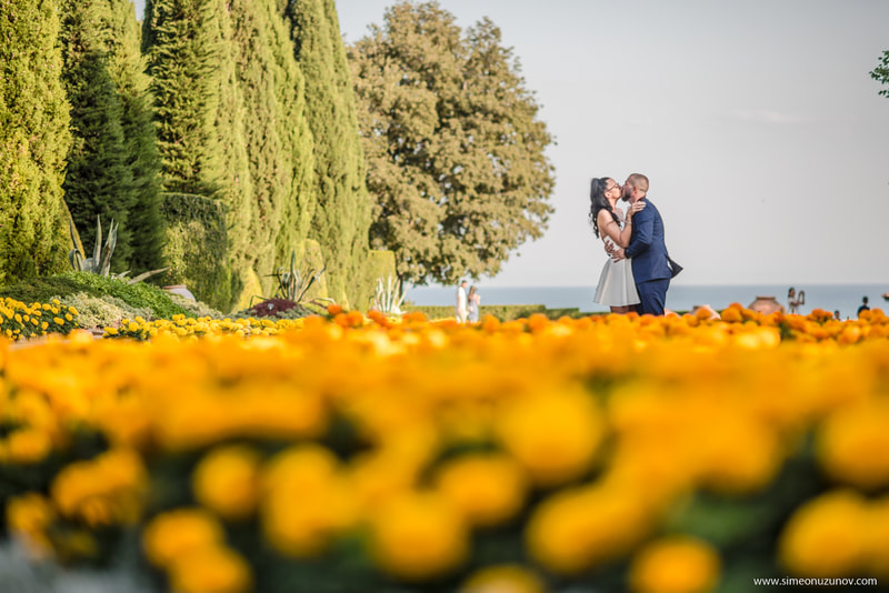 сватбена фотосесия в ботаническа градина балчик